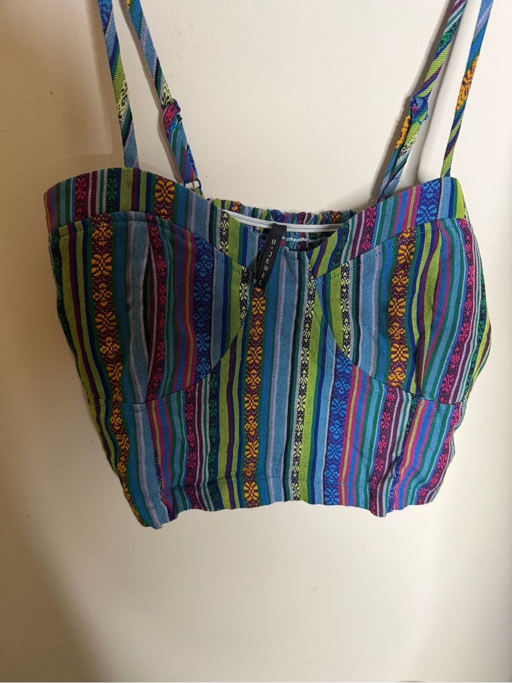 B Jewel Multicolor Striped Bustier Top